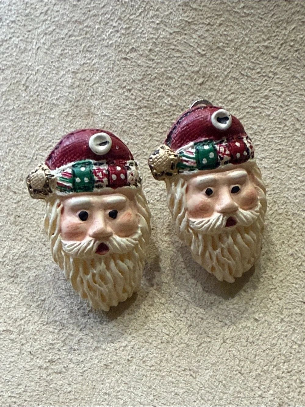Vintage Santa Face Clip Earrings!